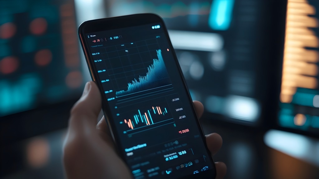 Mãos segurando smartphone comparando diferentes opções de investimento para reserva de emergência